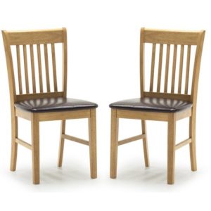 Clesion Natural Wooden Dining Chairs In Pair
