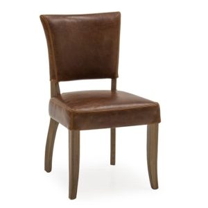 Epping PU Leather Dining Chair In Tan Brown With Wooden Frame