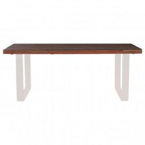 Kero Glass Top Dining Table In Natural With U-Shaped Base