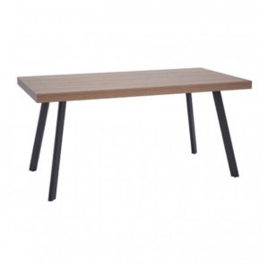 Owall Wooden Dining Table With Black Metal Legs In Oak