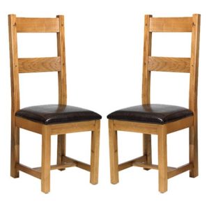 Velum Black Leather Dining Chair In A Pair With Wooden Frame