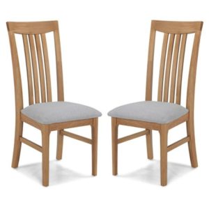 Wardle Grey Fabric Dining Chairs In A Pair With Wooden Frame