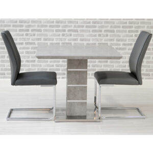 Delta Square Dining Set With 2 Grey Seattle Chairs