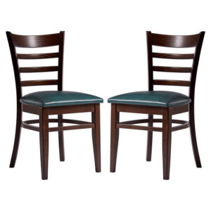 Sarnia Lascari Vintage Teal Faux Leather Dining Chairs In Pair