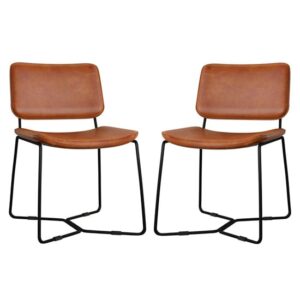 Pensford Bruicato Genuine Leather Dining Chairs In Pair