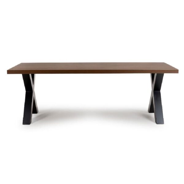 Detroit Small Wooden Dining Table With Black Legs In Smoked Oak