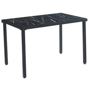 Ovid Gloss Black Marble Effect Dining Table With Black Frame