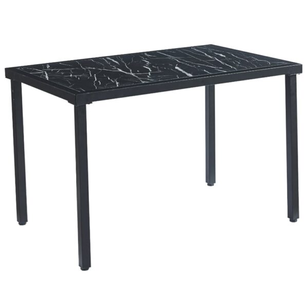 Ovid Gloss Black Marble Effect Dining Table With Black Frame