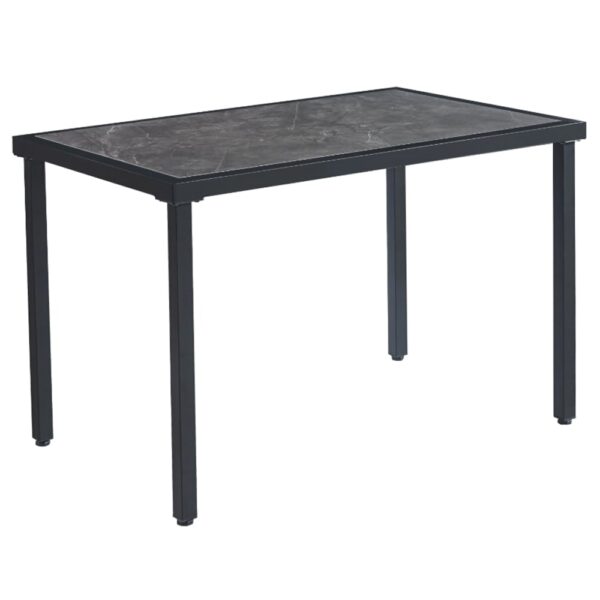 Ovid Gloss Grey Marble Effect Dining Table With Black Frame