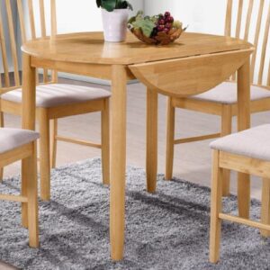Garnet Wooden Round Drop Leaf Dining Table In Oak
