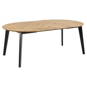 Garner Wooden Extending Dining Table In Oak And Black